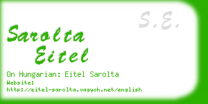 sarolta eitel business card